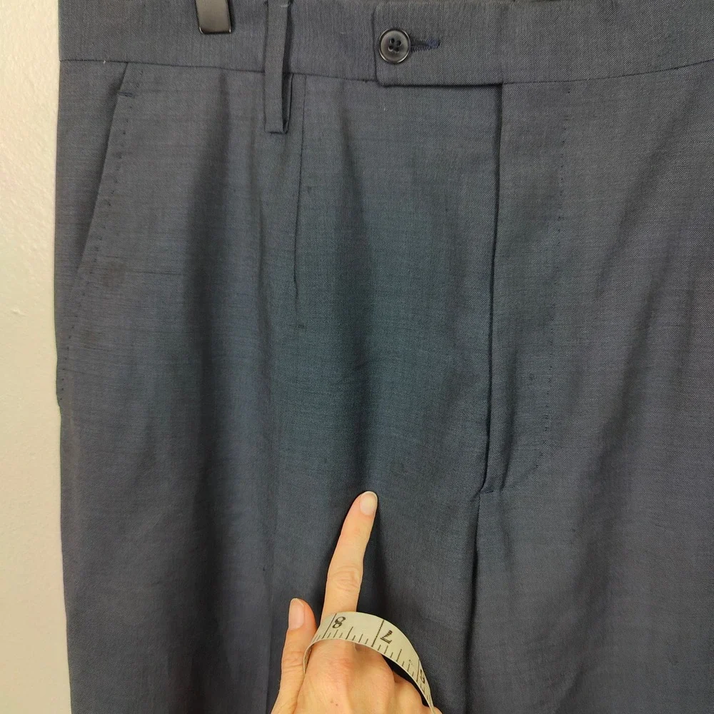 Dolce & Gabbana Dress Pants Mens 36‎ Blue Wool Blend Flat Front Career Casual